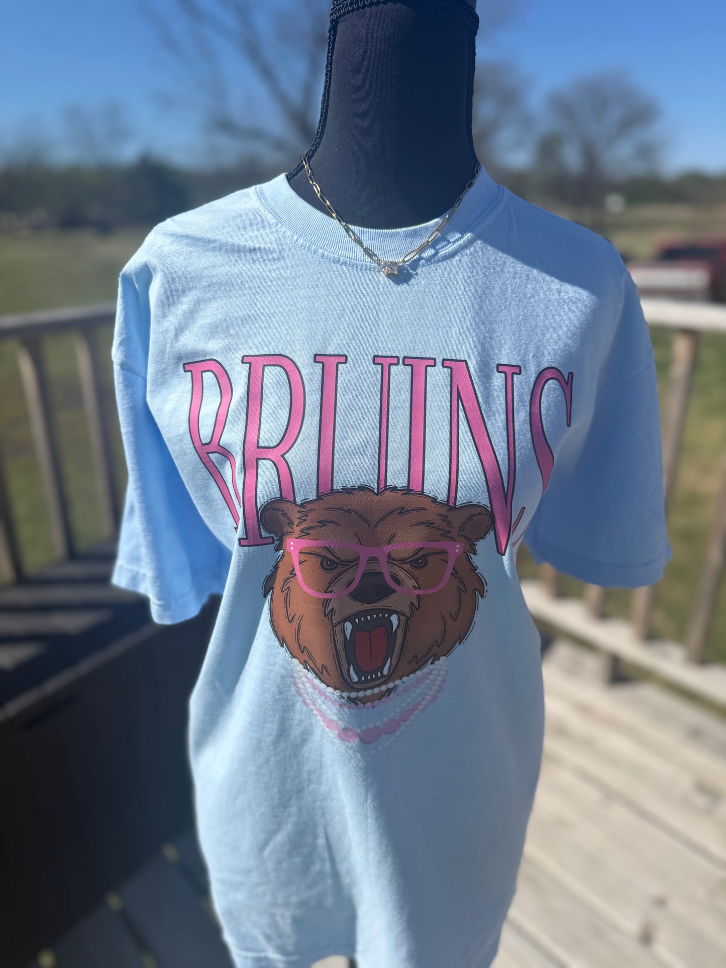 Boujee Bruin on light blue