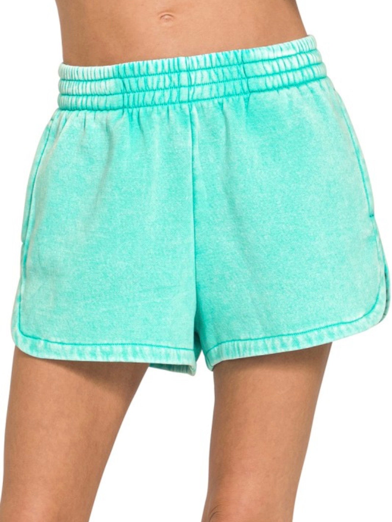Acid Wash Fleece Shorts